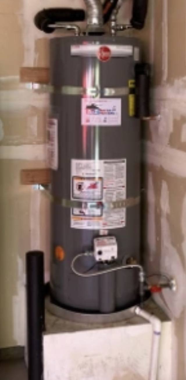 New water heater after installation